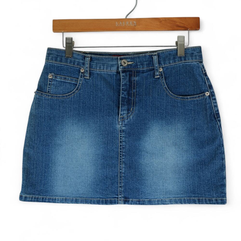 Lazer Jeans Skirt Womens Juniors 9‎ Demim Mini Skirt Stretch Y2K